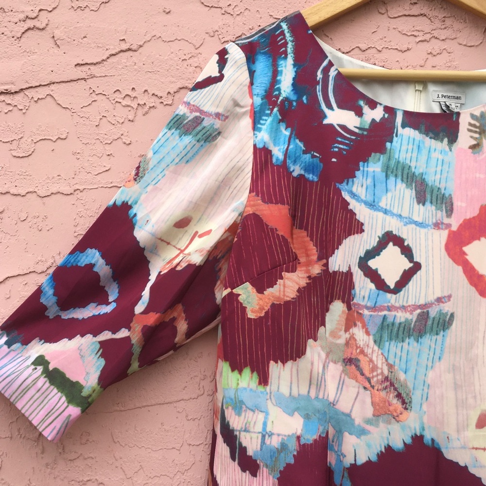 J. Peterman Abstract Print Dress